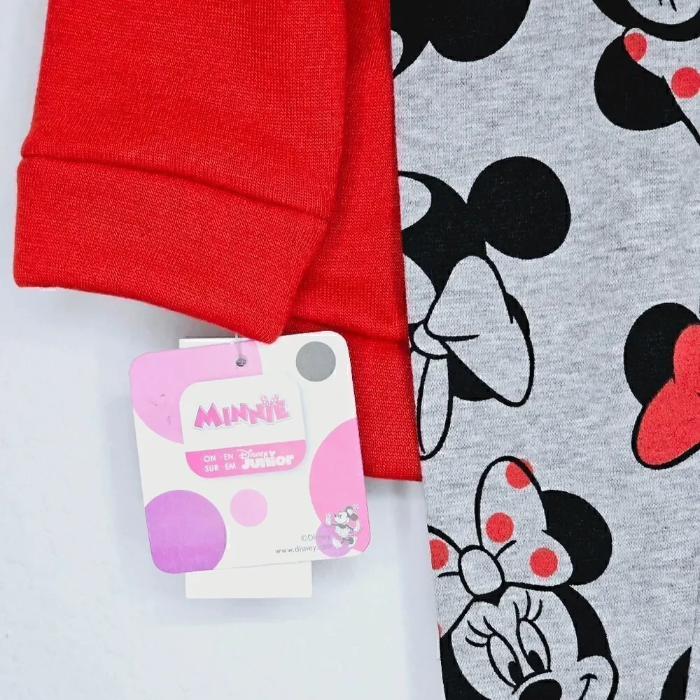 New! Disney Minnie Mouse Ruffle Sweatshirt Leggings Baby Girl Matching Set